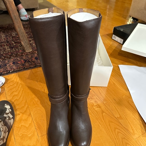 (brand new in box) Coach Pencey Soft Milled Leather Tall Boots - Brown US6 - Picture 5 of 7